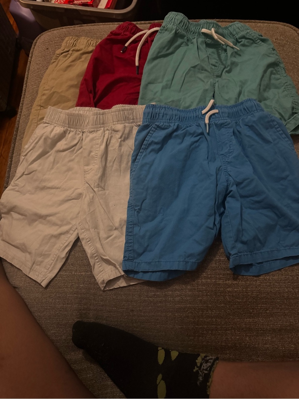 Cat & Jack Kids Elastic-Waist Shorts Pack - Blue, Light Blue, Red, Cream, Tan